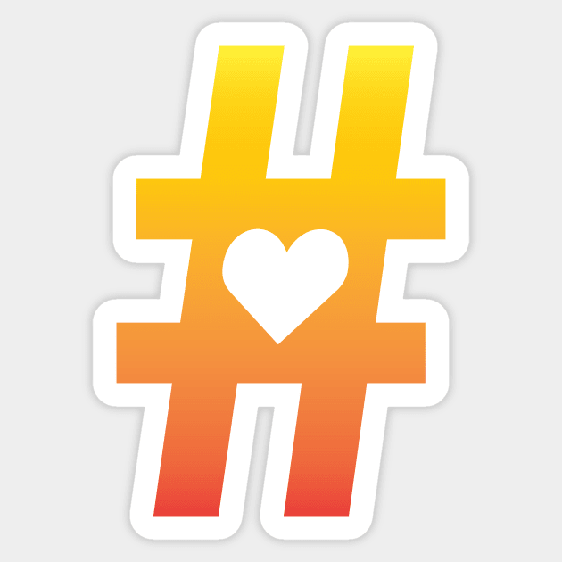 Hashtag Heart Sticker by oddmatter